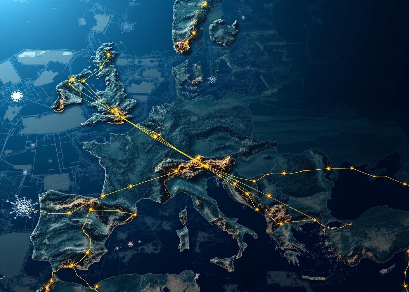 Trade routes across Europe from a Bulgarian base